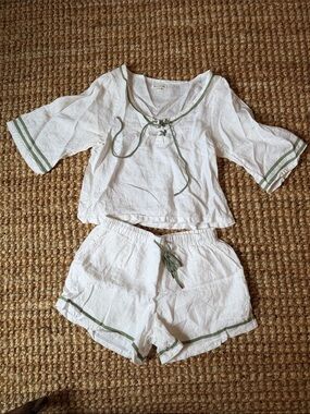 Women’s Roller Rabbit Linen Two-Piece Top and Shorts Set